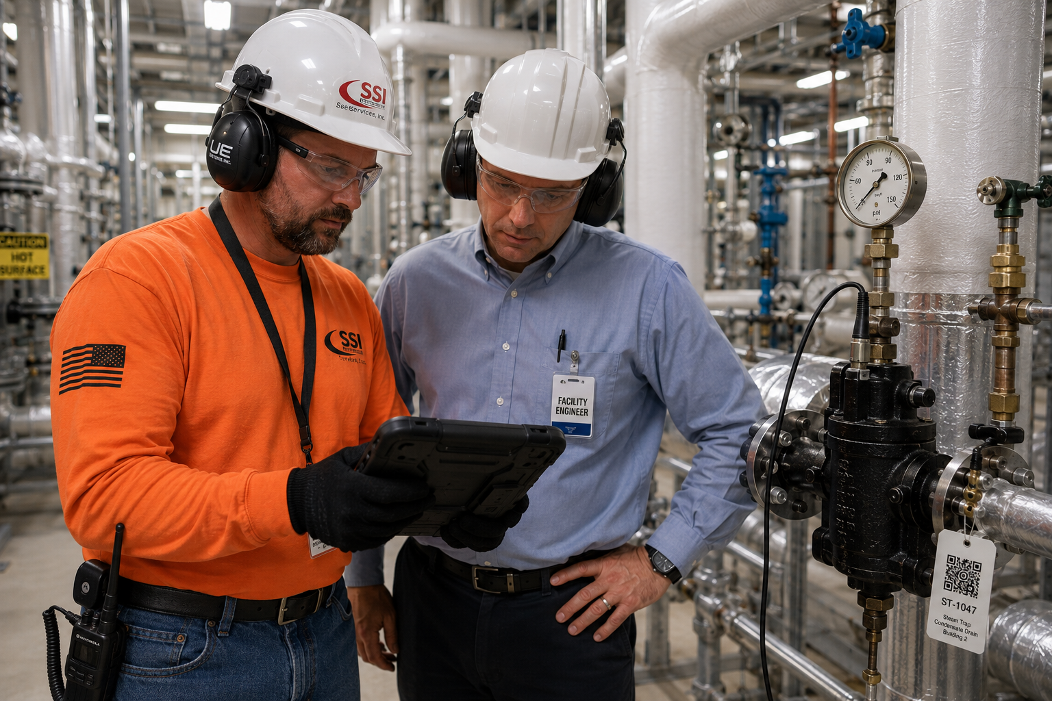 Steam system infrastructure in an operating healthcare or industrial facility