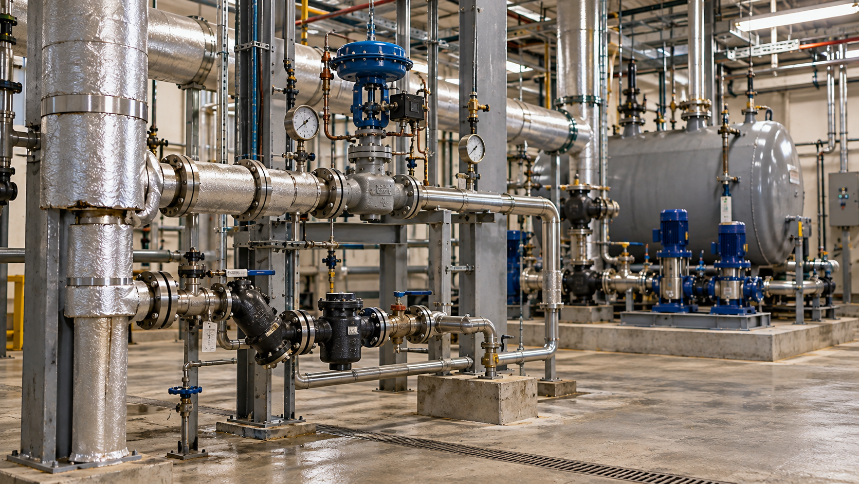 Steam and condensate system components evaluated during a steam system assessment
